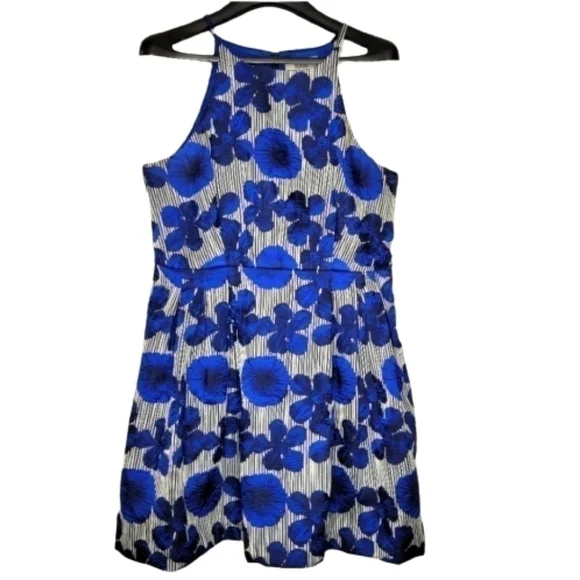 Badgley Mischka Liliana Blue Floral Dress - Picture 3 of 12